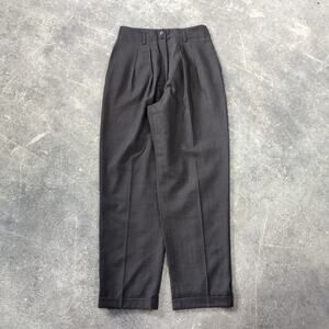 Harris Wallace Pleated Pants Womens 8 Brown Cuffed Trouser High Waist 28